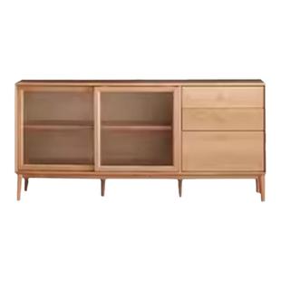 全实木餐边柜纯橡木餐厅现代简约储物下柜多尺寸餐边柜红橡木