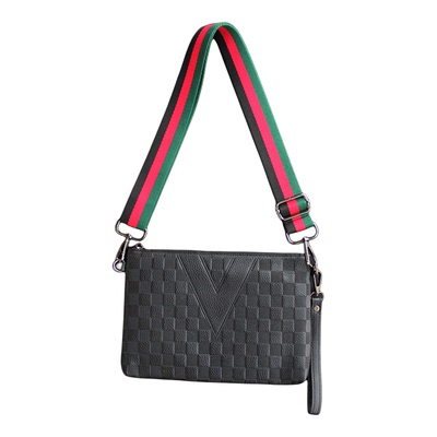 2024新款格纹大容量男士斜挎包