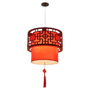 中式仿古实木吊灯中国风饭店餐馆酒店火锅店走廊门厅红灯笼小吊灯