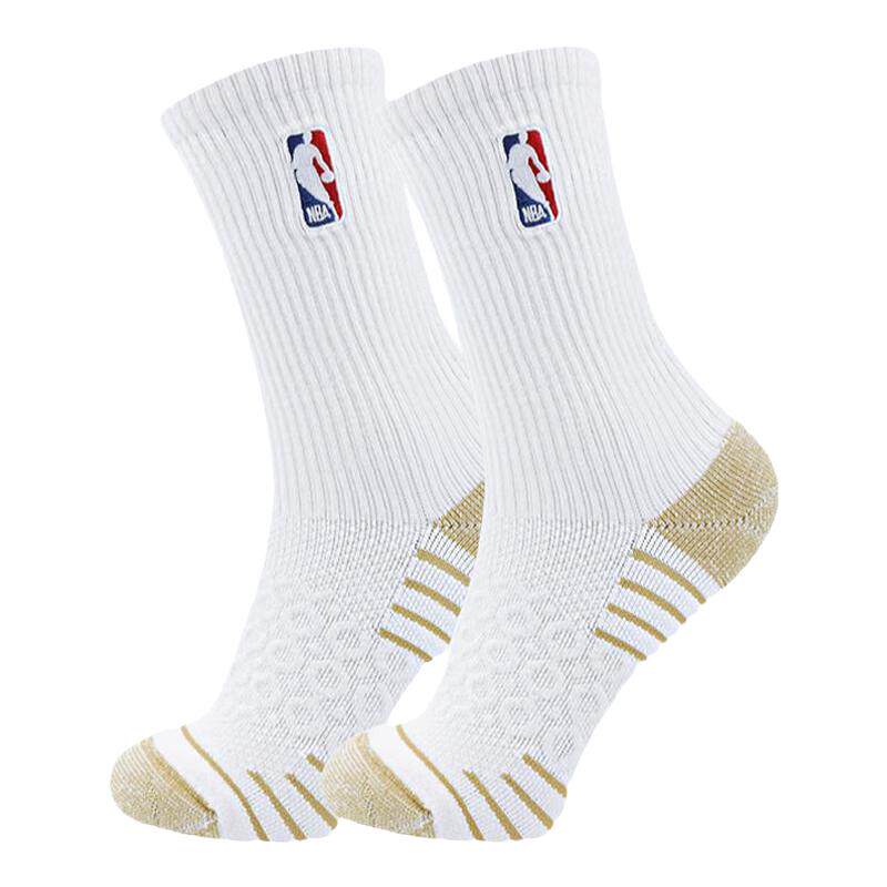 NBA运动长袜男士毛圈加厚棉袜美式精英毛巾底高筒篮球袜2双