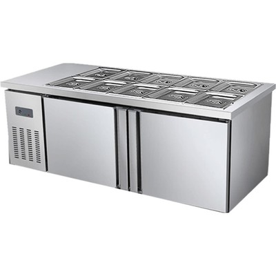 乐创开槽保鲜工作台沙拉台披萨操