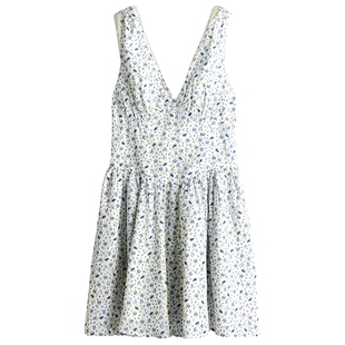 HM女装无领花卉连衣裙25春季法式褶皱收腰设计感碎花裙1269440