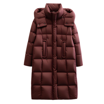 雅鹿官方正品新款冬季加厚女士中长保暖防寒宽松休闲黑羽绒服外套