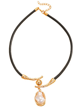 纹理choker彩色异形仿珍珠项链