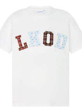 LKOD多色字母格子碎花短袖
