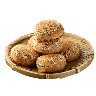 紫光园咸味麻酱芝麻烧饼老北京特产椒盐火烧夹肉传统早餐食品小吃