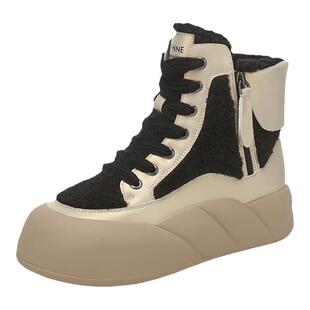 达芙妮厚底雪地靴女鞋子冬季加绒2026新款短靴冬款高帮保暖大棉鞋