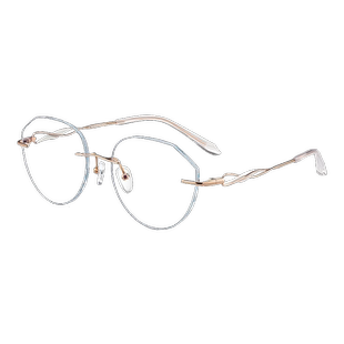海伦凯勒乔布斯同款钛架无框眼镜框女美边透颜近视眼睛框男K1003