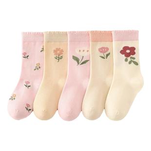 儿童袜子秋款纯棉童袜女孩宝宝男童中筒棉袜春秋新款女宝女童秋袜