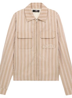 男士条纹LOGO衬衫夹克