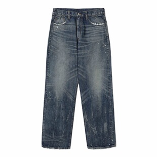 TIRES 25SS 日产水洗牛仔长裤 复古直筒宽松廓形单宁赤耳工装男女