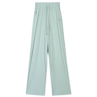 青少年高中初中学生少女高个子加长版裤子夏季宽松直筒冰丝运动裤