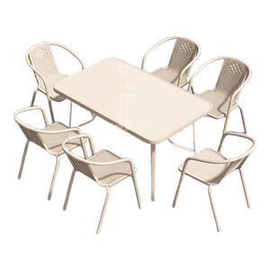 户外休闲桌椅组合套装庭院防水防晒室外阳台带伞露天花园露台外摆