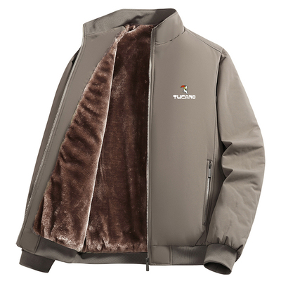 啄木鸟中老年夹克加绒加厚外套男