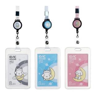 得力学生卡套带挂绳幼儿园装核酸码的检测二维码儿童挂牌静态健康码透明小学生校卡伸缩扣预约校牌工作证放卡