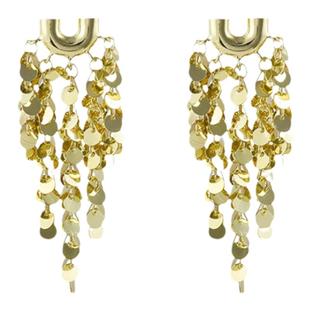 金色流苏耳夹无耳洞女轻奢高级耳环大气夸张气质耳坠新款耳钉耳饰