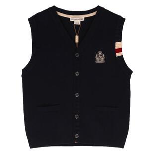 IVY HOUSE常春藤儿童装男童秋季新款V领毛织开衫背心马甲全棉外套