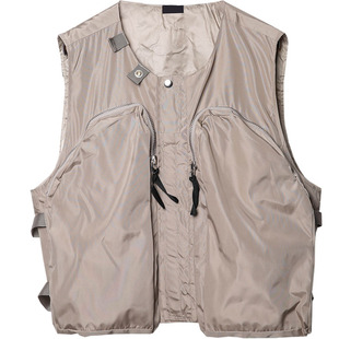 沙丘废土风大口袋设计工装小众无袖马甲宽松坎肩机能背心男外套潮