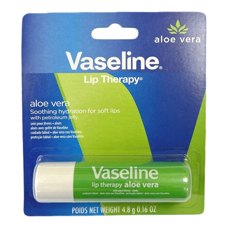 Vaseline凡士林芦荟修护润唇膏4.8g护唇膏防干燥干裂补水滋润进口