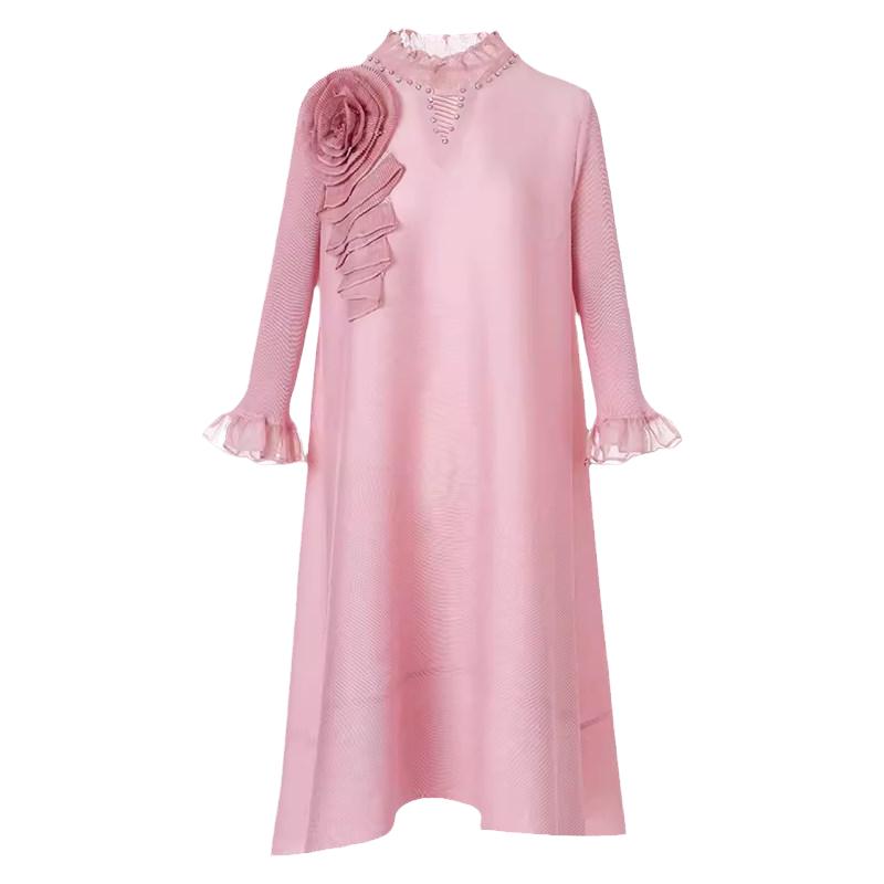 高贵洋气妈妈礼服A字裙遮肚显瘦