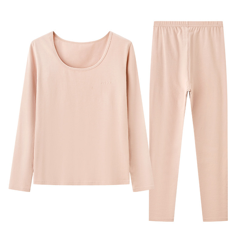 玛伦萨纯棉秋衣秋裤套装打底棉毛衫全棉大码保暖内衣女冬季新款