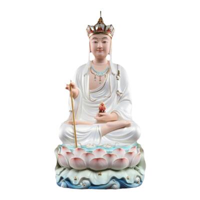 戴玉堂陶瓷地藏王菩萨像佛像九华山坐莲地藏菩萨坐像家用供奉摆件
