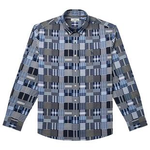 HAZZYS哈吉斯春夏格子衬衫男时尚休闲长袖衬衣潮流通勤上衣外套