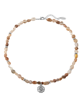 「新年礼物」蔷薇天然水晶玫瑰吊坠项链原创设计气质高级送女友