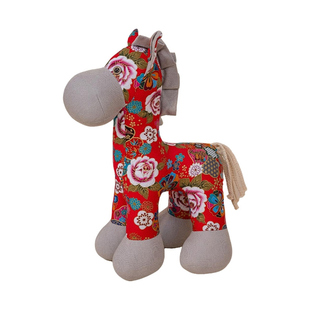 中国风马年吉祥物玩偶毛绒玩具生肖马公仔布艺抱枕安抚玩偶摆件女