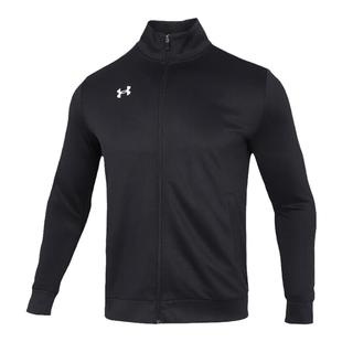 安德玛外套男女款秋季新款针织运动跑步夹克黑色休闲立领开衫上衣