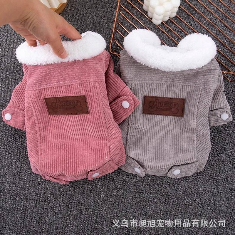 狗狗衣服秋冬加绒加厚柯服饰保暖猫咪宠物羊羔绒熊批发比马甲犬基