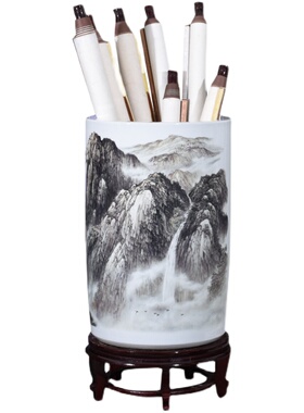 景德镇陶瓷器墨彩山水书画字画