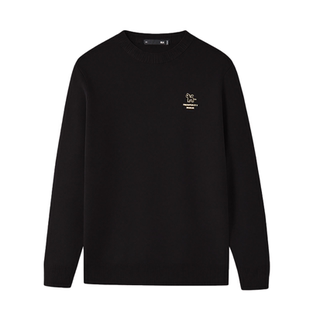 HLA/海澜之家加厚黑色毛衣男士冬季新款爸爸针织衫上衣保暖羊毛衫