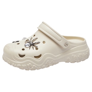 李柯以/王培延同款骆驼情侣洞洞鞋女鞋2026春夏厚底凉鞋女沙滩鞋