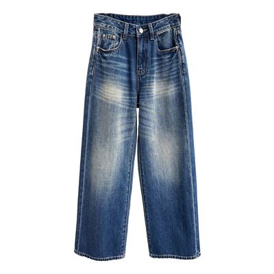 口碑工厂！中高腰牛仔直筒裤