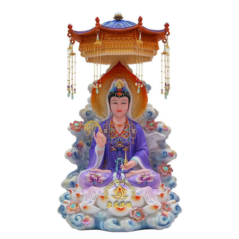 汉白玉观音菩萨佛像家居客厅摆件