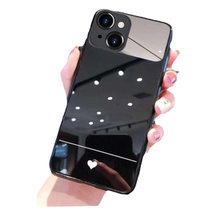 补妆镜苹果15手机壳女款iphone17苹果12化妆11个性13promax网红mini防摔xr镜子16plus玻璃14全包7简约max爱心