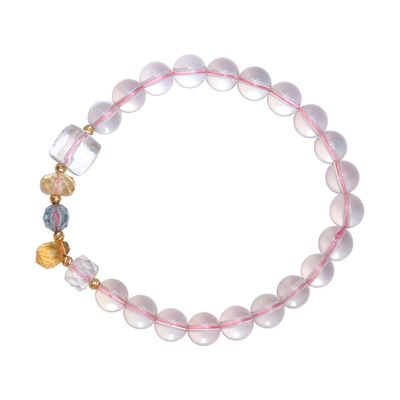 方糖家天然莫粉黄水晶混彩手链