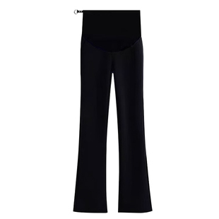 孕妇裤子秋冬季外穿加绒微喇叭裤2026新款小个子不勒肚子托腹冬装