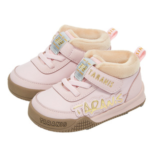 泰兰尼斯学步鞋女宝宝冬季新款童鞋女童防滑机能鞋加绒保暖面包鞋