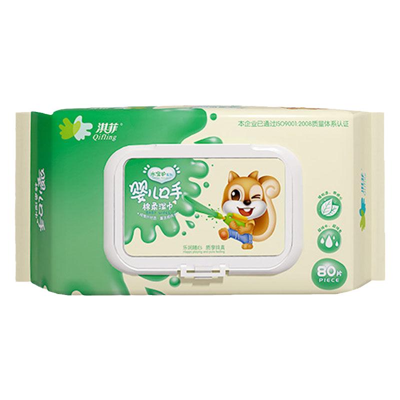 淇菲加厚一次性洗臉巾嬰兒濕巾新生寶寶家庭專用實(shí)惠80抽加大包裝