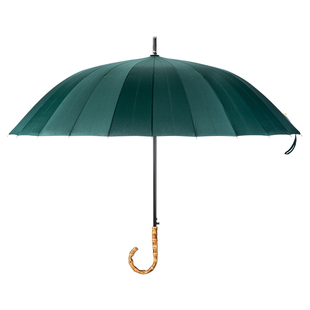 霜山24骨长柄雨伞加大复古竹节柄自动伞男女直杆伞弯柄抗风双人伞