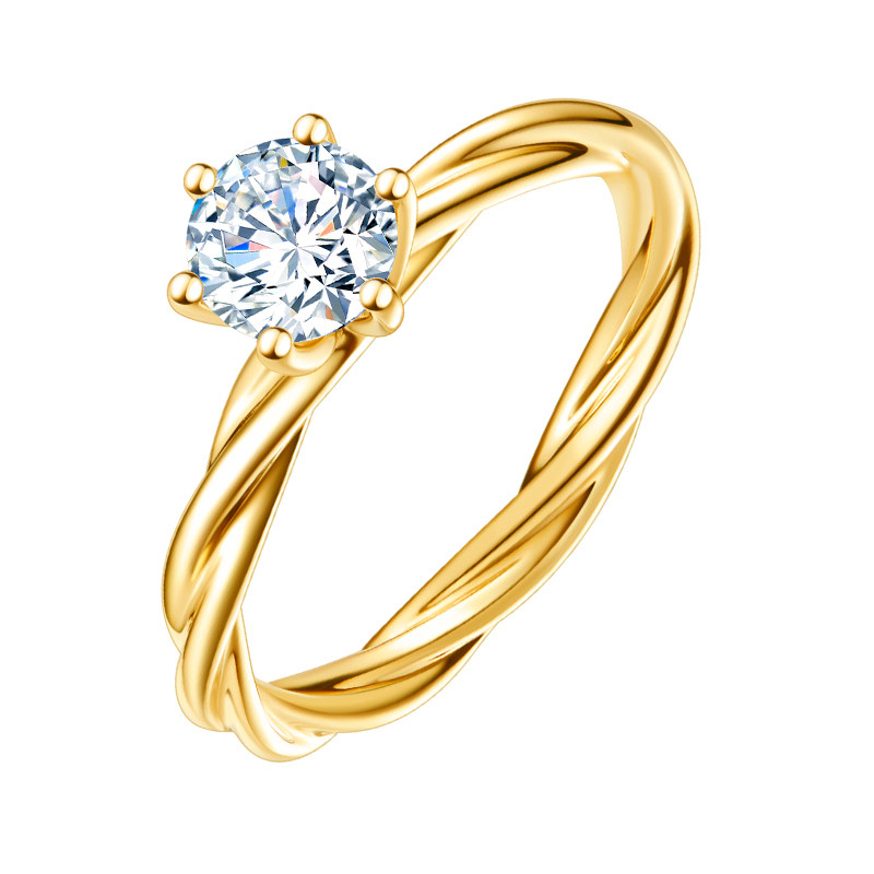 gia1克拉六爪求婚50分钻石戒指定