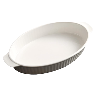 烤盘陶瓷烤箱用烤碗白色餐具高级感芝士焗饭椭圆形微波炉双耳盘子