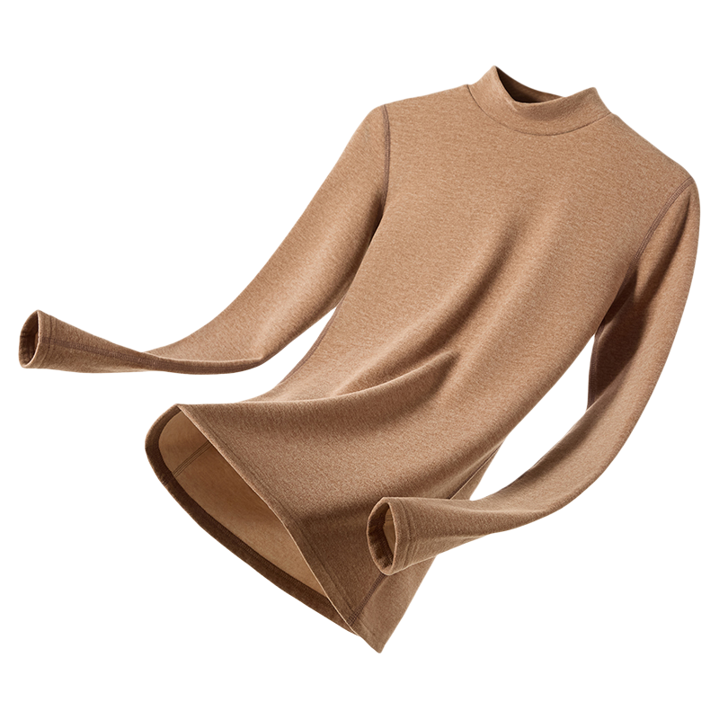 雅鹿中高领羊绒蚕丝女士保暖内衣秋冬季加绒保温打底护脖秋衣秋裤