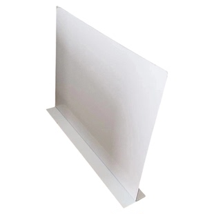 1.8MM厚白色T型货架置物架竖立分隔板考试桌面遮挡板挡猫砂防溅板