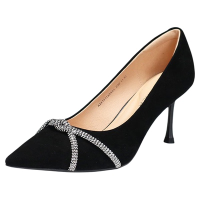 千百度女鞋单鞋高跟鞋水钻宴会鞋