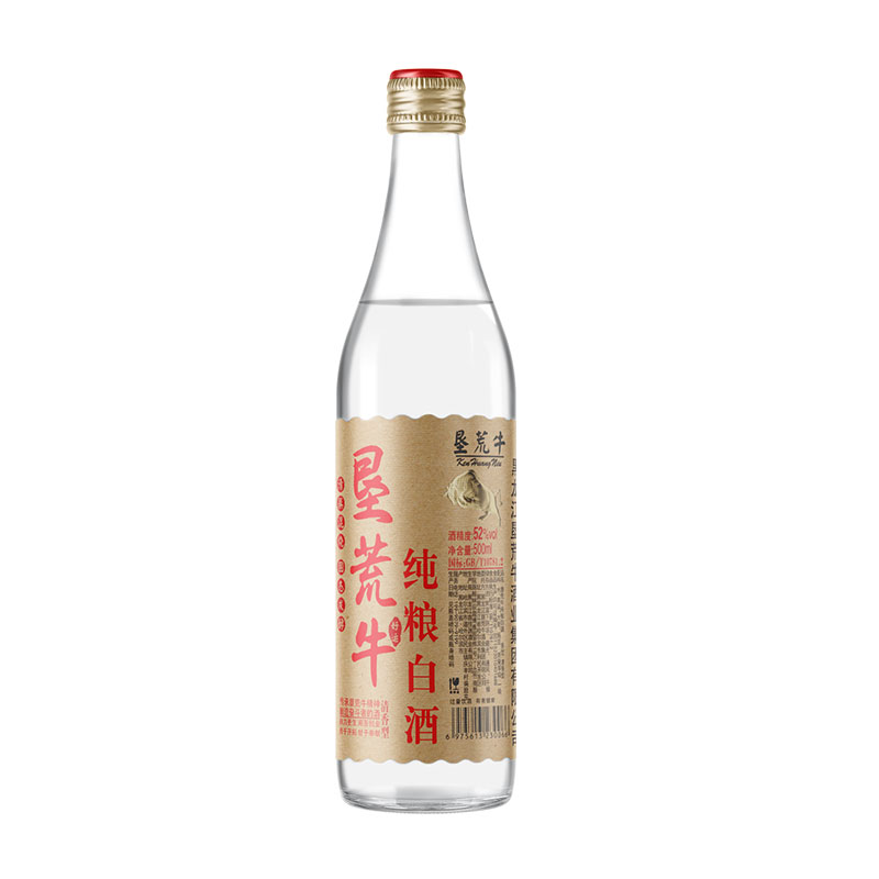 6瓶纯粮白酒52度清香型纯粮食酒