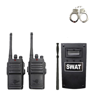 战术头盔幼儿园演出舞台道具男女儿童盾牌对讲机小警察玩具枪吃鸡