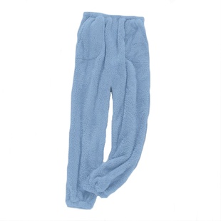 特厚长毛绒孕妇睡裤女冬季珊瑚绒加肥加大码胖MM长裤休闲家居裤